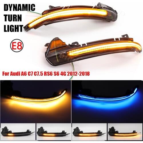 For Audi A6 C7 C7.5 RS6 S6 4G 2012-2018 Dynamic LED Turn Signals Light Rearview Wing Mirror Indicator Blinker Car Accessories