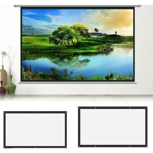 16:9 Projector Screen Wall Mounted Portable Foldable Projector Home Cinema Theater 3D HD Projections Screen Canvas