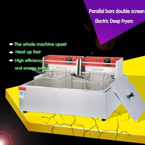 Electric stainless steel high power fast heating deep fryers for commercial French fries , Fried chicken ect