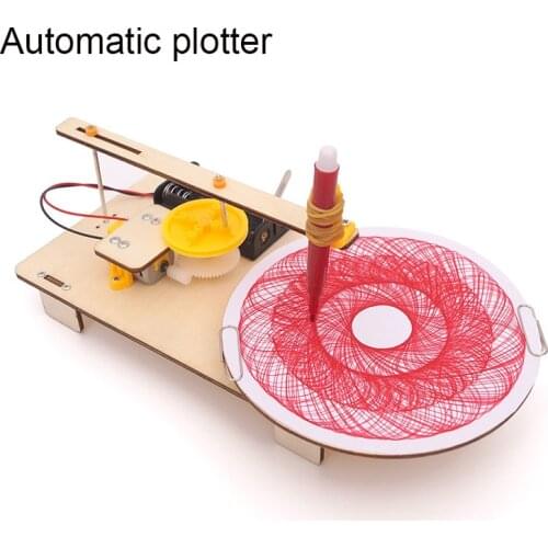 STEM Toys for Children Educational Science Experiment Technology Toy Set DIY Electric Plotter Model Puzzle Painted Kids Toys