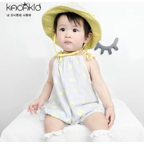 KACAKID Baby Girls Rompers Cute Butterfly Pattern Kid Children Baby Girls Rompers Cotton Sleeveless Kid Baby Girl Rompers ka3332