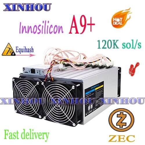 Used ZEC Miner Innosilicon A9+ ZMaster 120k sol/s Equihash Asic miner Zcash BTG Mining Better Than antminer Z9 S9 T15 M3 Z11 G28