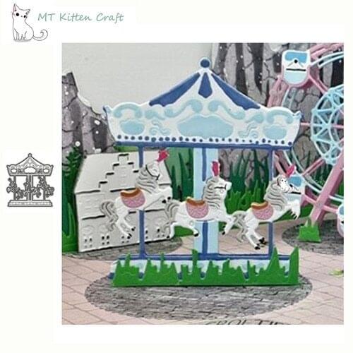 MT Craft Metal Cutting Dies Carousel park Scrapbooking Photo Album Decorative Embossing Stencils Paper Cards Crafts Die Cuts