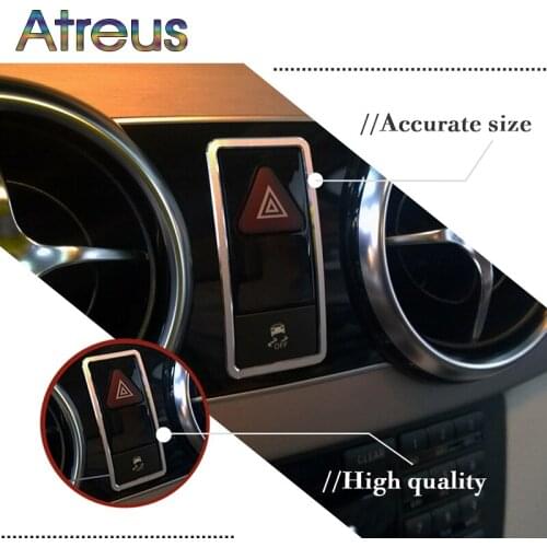Car Central Console Warming Light Button Frame Stickers For Mercedes Benz GLK200 GLK260 GLK300 AMG GLK Class Auto Accessories