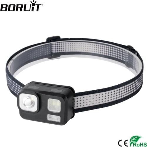 BORUiT B29 XP-G2+2*5730+2*3030 Red LED Mini Headlamp 180LM 8-Mode Headlight WaterProof Powerful Head Torch for Hunting Camping