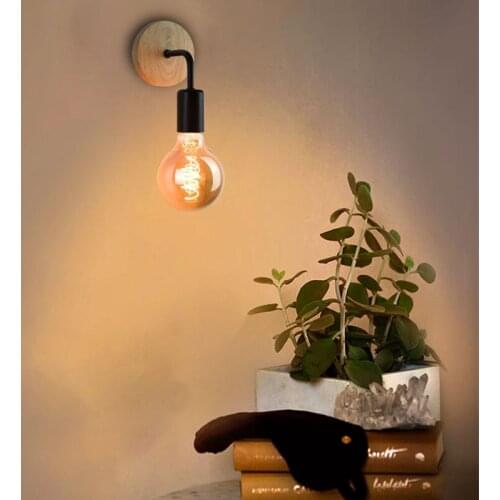 Feimefeiyou Modern minimalist wood art wall lamp Nordic bedroom bedside lamp creative living room decoration corridor aisle lamp