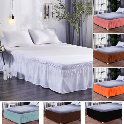 Solid Pure Colored Bed Skirt American Style Elastic Bed Skirt King Size Bedspread Bedding Sets Product for Home Hotel Cholchas