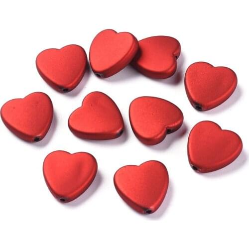 Pandahall 20pcs Heart Rubberized Style Acrylic Beads Spacer Loose heart Beads For DIY Handmade Jewelry Making Valentines Gifts