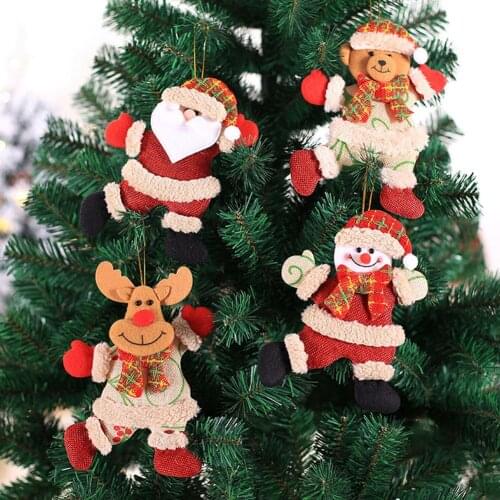 Christmas Tree Santa Claus Snowman Elk Bear Pendant Hanging Ornament Xmas Decor