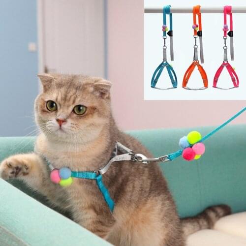 Dog Cat Collar Harness Leash Adjustable Nylon Pet Traction Cat Kitten Halter Collar Puppy Dog Cat Product Small Pet Harness Belt