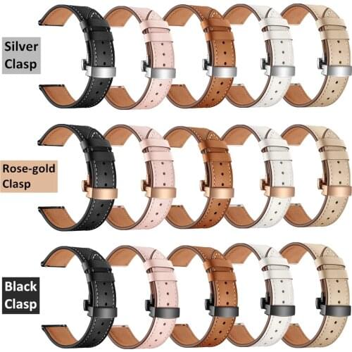 20MM Replaceable Band for Garmin Vivoactive 3/Vivomove HR Bracelet Leather Strap for Samsung Galaxy Watch 3 41mm/42mm/Active 2 1