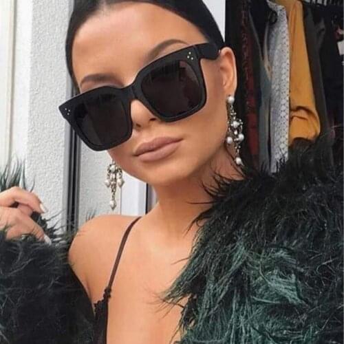 2019 New Square Sunglasses Women Brand Designer Big Frame Gradient Vintage Sun Glasses For Men Oculos De Sol Feminino UV400