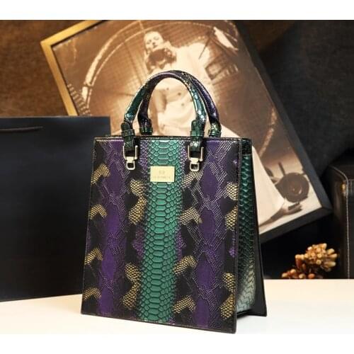 New fashion Cowhide Leather Women handbags female Chain Mother Bag Serpentine portable tote bag ladies shoulder messenger bags