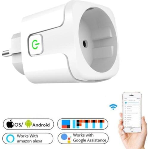20A EU Smart Wifi Power Plug With Power Monitor Smart Home Wifi Wireless Socket Outlet Works With Alexa Google Home Tuya App