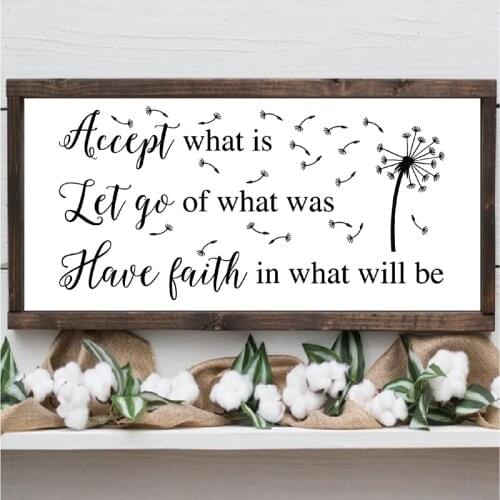 Faith Inspirational Quote Print Dandelion Black White Canvas Poster Farmhouse Wall Art Picture Painting Home Decoration