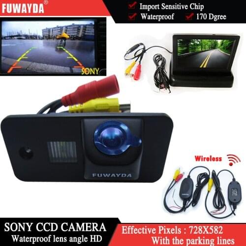 FUWAYDA HD High Resolution 4.3 inch Tft Car Rear View Mirror Monitor sony Camera for AUDI A3 S3 A4 S4 A6 A6L S6 A8 S8 RS4 RS6 Q7