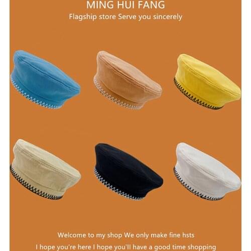 Womens Hats Seam Stitching Painter Hats Pumpkin Hats Popular Niche Octagonal Hats Spring and Autumn Berets