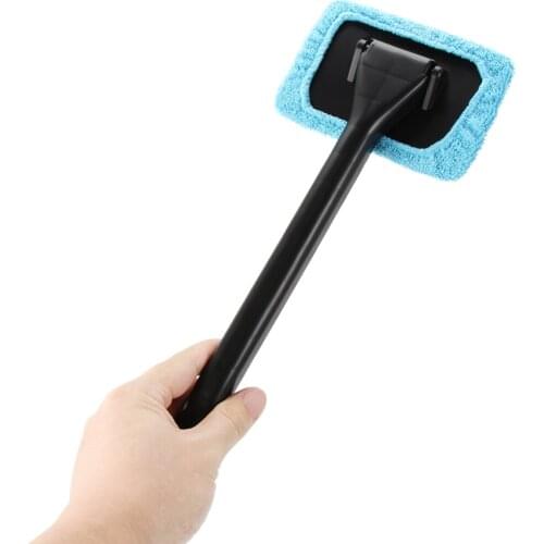1Pcs Microfiber Car Detailing Windshield Brush Detachable Handle Car Cleaning Brush with Cloth Pad Car Wash Detailing Brush