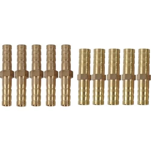 10Pcs Hose Barb Coupler Inner Dia Air Gas Straight Hose Pipe Barb Coupler, 5Pcs 8Mm & 5Pcs 6Mm