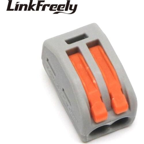 PCT-212 100pcs Quick Wire Connector Teminator Lug 32A 400V 0.08-2.5mm^2 Spring Faston Terminal Block Connector Set Electric