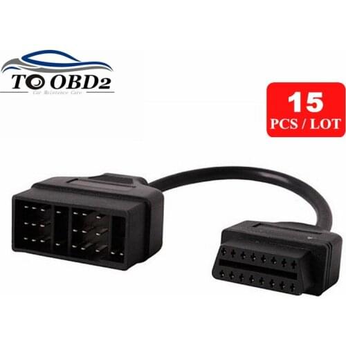 15pcs/Lot Express Shipping For Toyota 22 Pin to OBD2 16 Pin Car Diagnostic Adapter For Toyota 22Pin OBD OBD2 Connector