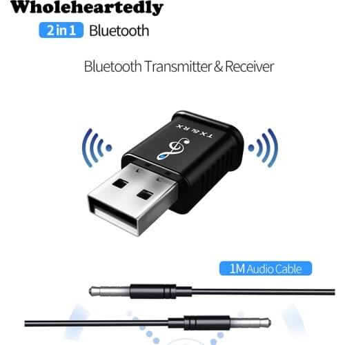 2 in 1 Portable USB Bluetooth 5.0 Transmitter Receiver Car kit Mini 3.5mm AUX Wireless Stereo Audio Adapter For Car Music For TV