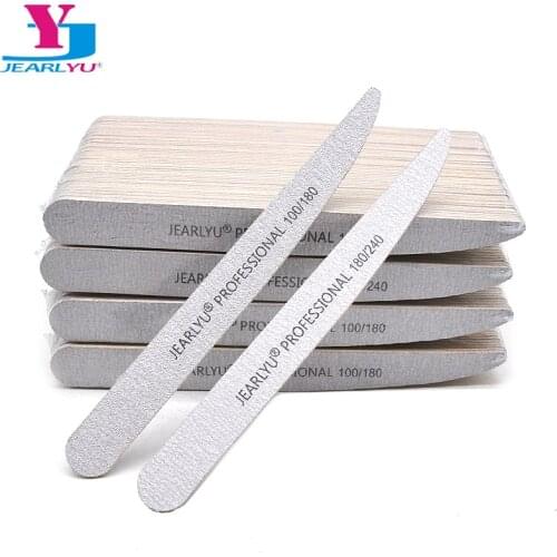 200 X High Quality Nail File 100/180 UV Gel Polish Files Knife Style Wooden Nail File 180/240 Sanding Accessory Nail Salon Tools