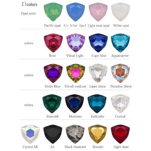 40Pcs 12mm Trilliant K9 Glass Rhinestones Crystal Point Back Fancy Stones Unique Colors for Clothes Decoration Jewelry Making