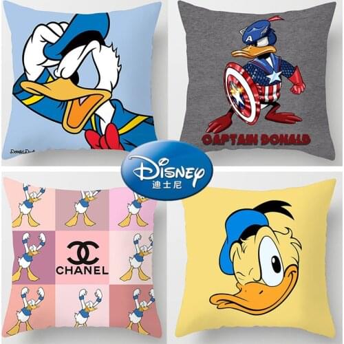 45x45cm Disney Mickey Mouse Cushion Cover Kawaii Donald Duck Cartoon Pillowcase Home Decoration Home Textile Gift for Family