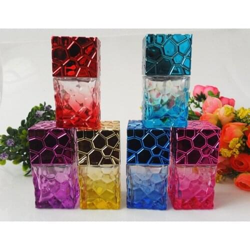 5X30ML Water Cube Design Empty Perfume Bottles Atomizer Spray Glass Refillable Bottle Spray Scent Case