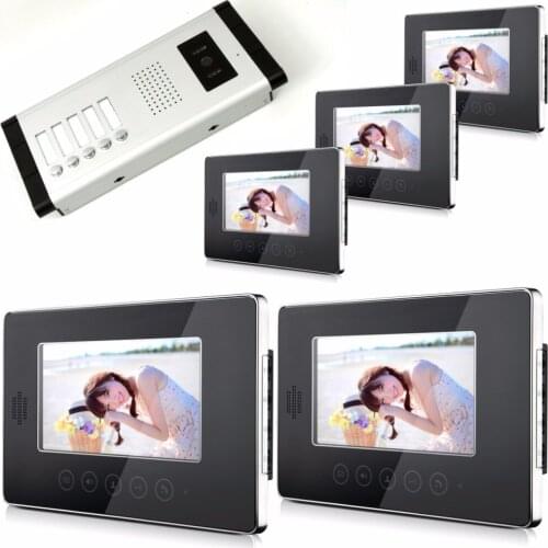 7 Inch 1v5 Color Monitor Intercom Video Door Phone