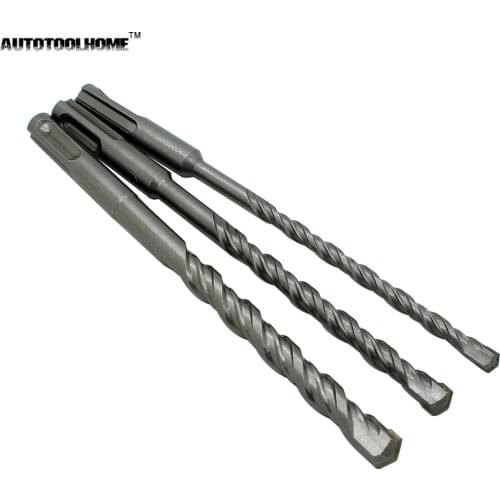 AUTOTOOLHOME 3pc/Lot SDS Plus 110 160 260mm Electric Hammer Drill Bits Set Concrete Wall Brick Block Masonry Materials