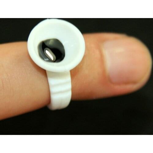 Free shipping 100 pcs white tattoo ink ring for tattoo pigment holder Disposable ring cup tattoo pigments cups