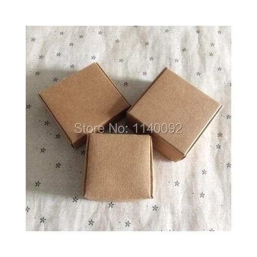Free shipping 50 pcs a lot 5X5X2.8 cm retro kraft Card packing box / cosmetics case/ handmade soap casket/ gift boxes