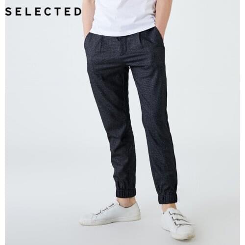 SELECTED Men Autumn & Winter Plaid Ankle-tied Business Casual Pants S|419314529