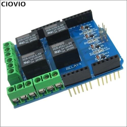 CIOVIO2PCS 4 channel 5v relay shield module, Four channel relay control board relay expansion board for arduino UNO R3 mega 2560