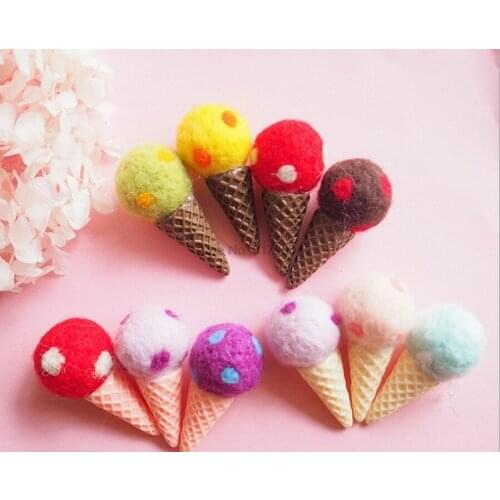 DHL 500pcs Felt Knit Ice Cream Infant Handmade Toy Newborn Photography Props Accessories Craft Toy