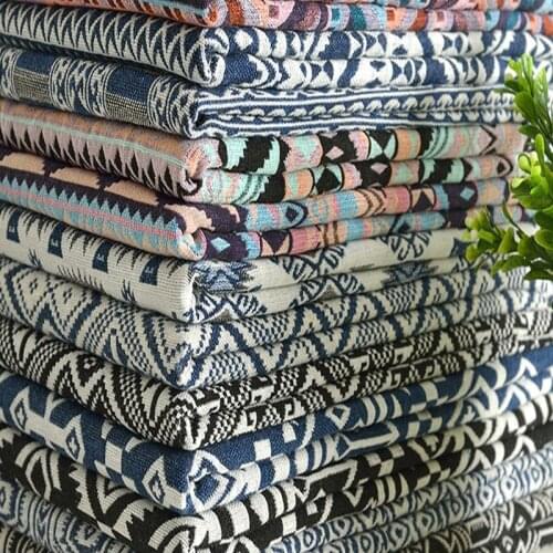 20colors Cotton Linen fabric Thicken Ethnic Fabric Polyester printed cloth Pillow able Curtain Decorative cloth diy Handmade