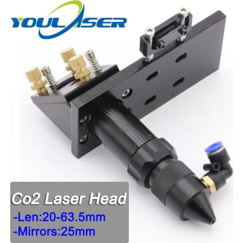 Laser Head Focus Lens Dia.20 FL.63.5mm & Mirror 25mm Mount for Co2 Laser Engraving and Cuttting Machine