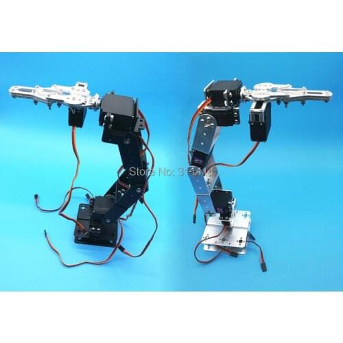 1set 6 Free Degree Mechanical Arm Hand Robot Teaching Platform Multiangle Robotic With Servo Horns For Arduino DIY Robot Parts