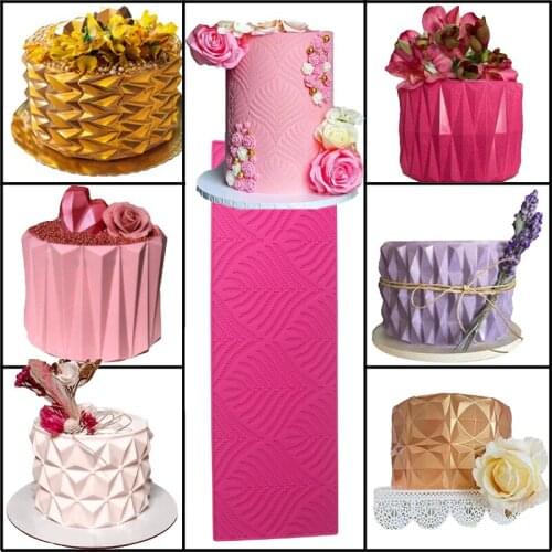 Meibum Fondant Silicone Moulds Cake Molds Diamond Design Border Decorating Tools Resin Clay Pan Lace Mat Sugarcraft Bakeware