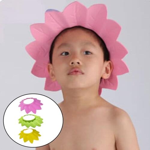 Cartoon Baby Toddler Soft EVA Foam Shampoo Adjustable Waterproof Shower Bath Hat Hair Washing Ear Protection Bathing for Child