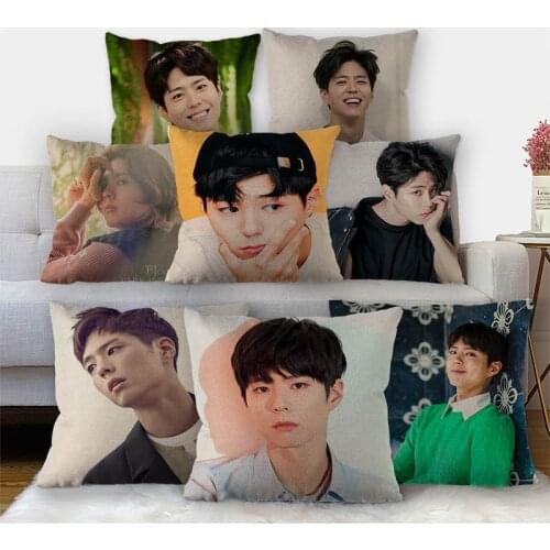 Custom Park Bo Gum Pillowcase High Quality Home Textile Cotton Linen Fabric 45x45cm One Side Decoration Pillow Cover 11-17