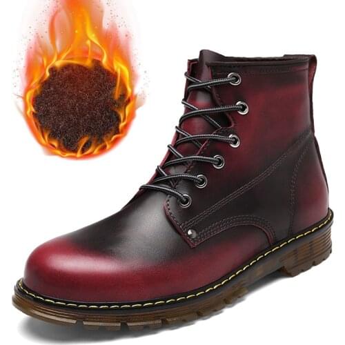 Brand 2018 New Fashion Retro Ankle Leather boots Autumn MenS Motorcycle Boots Men Oxfords Men Shoes Plus