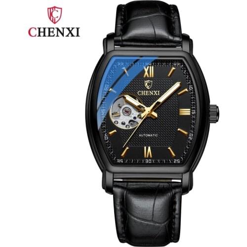 CHENXI 2021 New Mens Mechanical Watch Luxury Brand Men Automatic Waterproof Business Leather WristWatches Relogio Masculino