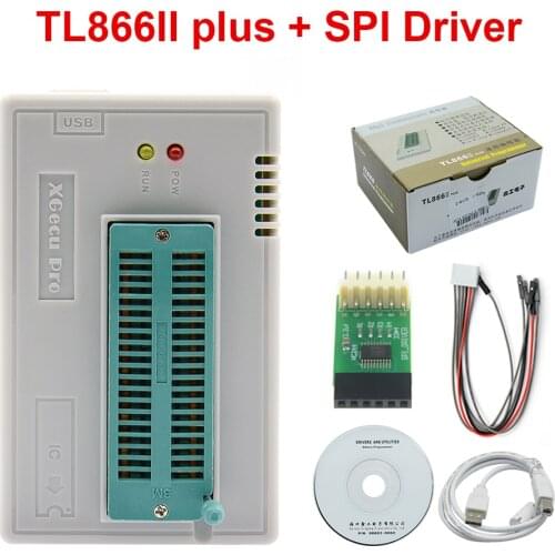 Original V9.0 TL866II Plus EEPROM PIC AVR USB Universal BIOS nand Programmer 24 93 25 mcu Bios EPROM with SPI Driver