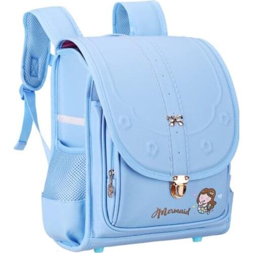 Orthopedic School Bag for Kids Japanese Backpacks Boys and Girls Randoseru Large Capacity Waterproof PU Baby Mochila Infantil