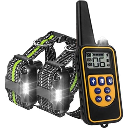 Pet Training Collar/Bark Stopper LCD Display Remote Dog Training Device 3 Modes Waterproof Receiver Collar Rechargeable