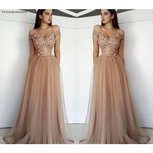 South African Black Girls Off Shoulder Prom Dress 2019 Champagne Tulle Holidays Graduation Wear Evening Party Gown Custom Made