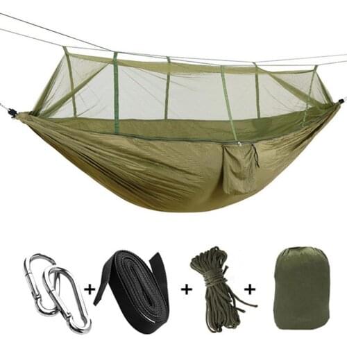210T Nylon Yarn Portable Camping Jungle Outdoor Swing Hammock Mosquito Net Sleeping Hanging Bed Suitable for Outdoor Camping